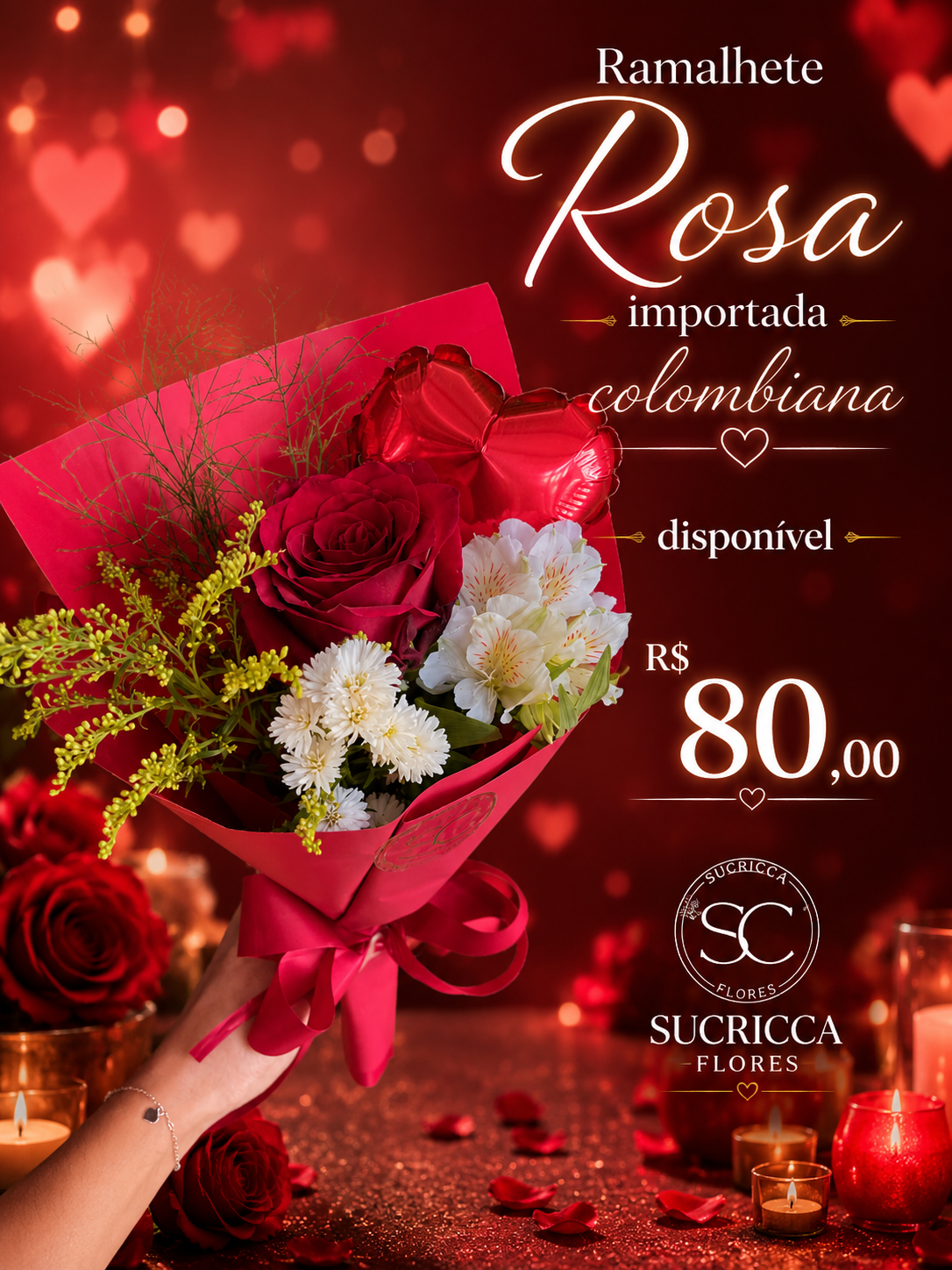 Foto do produto Ramalhete Rosa colombiana